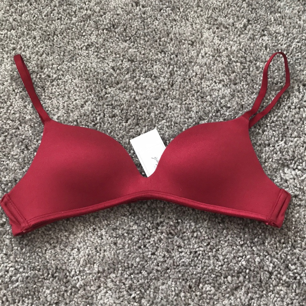 NWT Deep red wireless push up bra 32AA